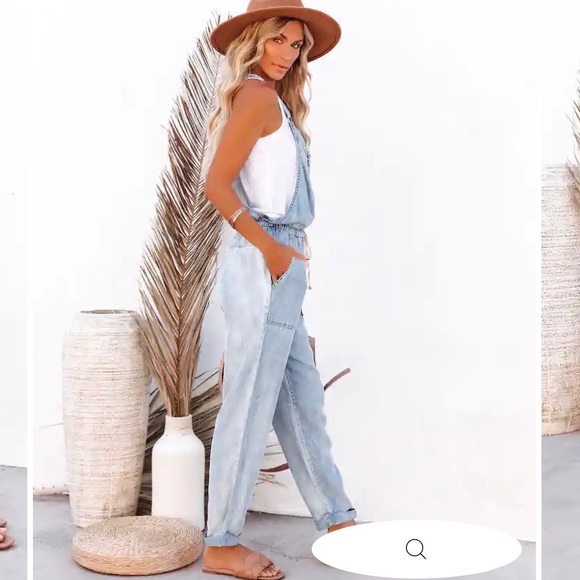 Tommy Tencel Pocketed Drawstring Overalls | Vici Collection - Picture 3 of 7